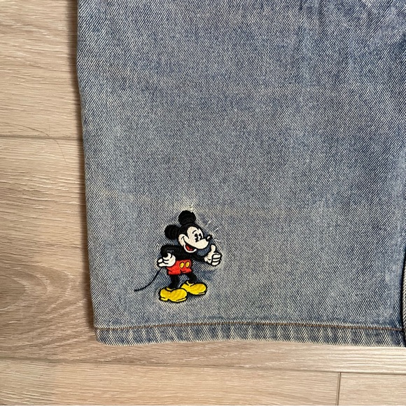 1990s Peace Love Mickey Mouse Denim Skirt The Disney Store - Picture 2 of 11